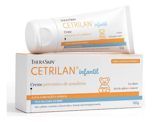 creme Cetrilan pomada assadura Infantil Pele Delicada Bebê 120g TheraSkinw