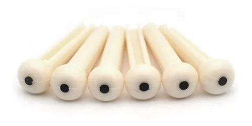 Kit De 6 Pinos Para Violão Aço Cor Creme