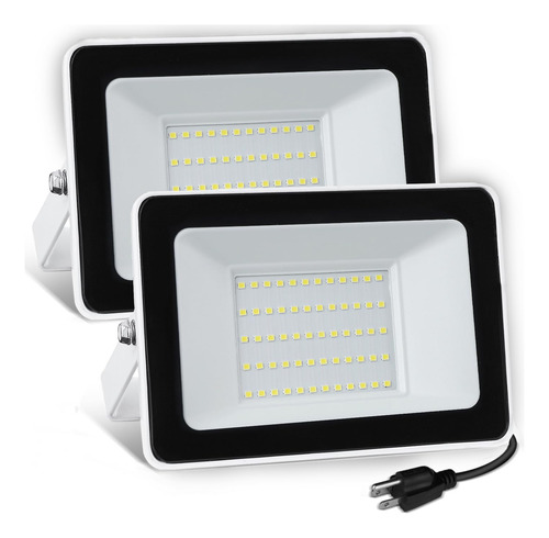 Paquete 2 Luces Led 5000lm Impermeables Con Enchufe Ip65