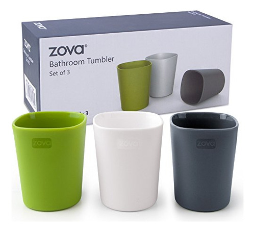 Vaso Baño Zova De 340 Ml, Juego De 3 Piezas