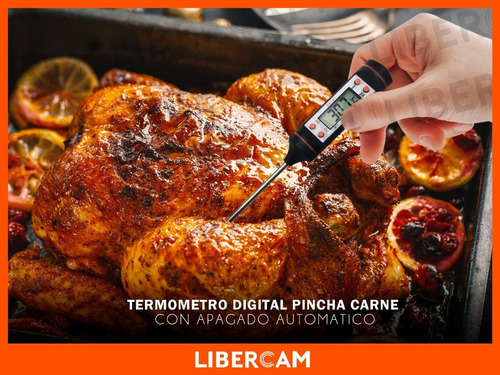 Imagen 9 de 10 de Termometro Digital Cocina Lcd Pinchacarne Liquido Acero Inox