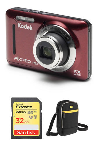 Kodak Pixpro Fz53 Digital Camara Con Accessory Kit (red)