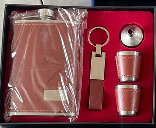 Set Licorera 250ml Anfora Shot Bolsillo Acero Inoxidable