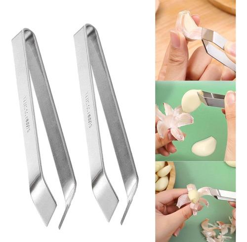 2 Pieces Garlic Peeler Kitchen Gadgets Bone Tweezers Serving