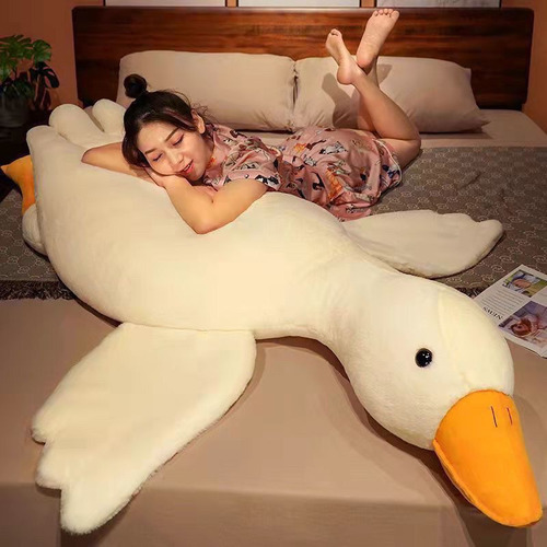 Lindo Gran Ganso Blanco Almohada Peluche 130 Cm