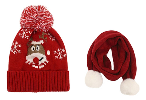 Conjunto De Gorro De Punto Navideño Para Niños, Bufanda, Dib