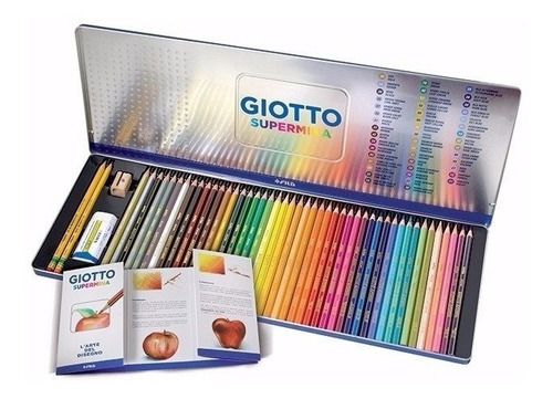 Supermina Giotto 50 Col. Set De Lápices, Caja Metálica