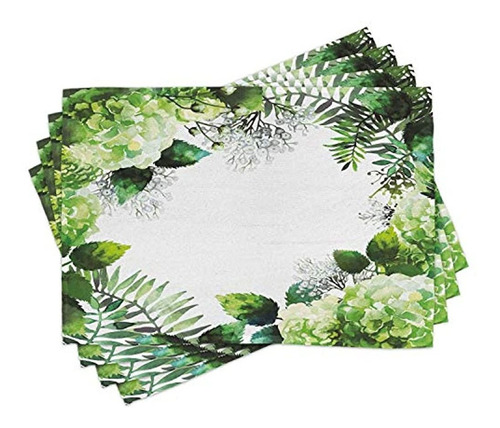 Lunarable Nature Place Mats Conjunto De 4 Hortensia Flores H