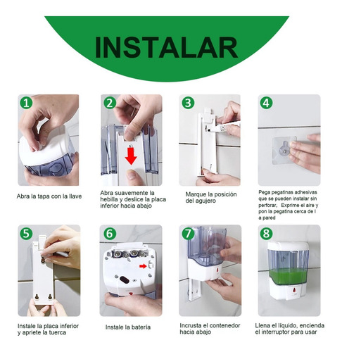 Imagen 5 de 8 de Dispensador Automático De Jabón En Gel De 700 Ml