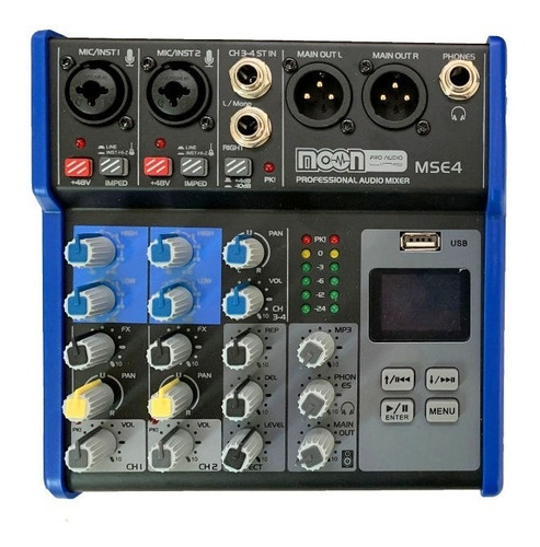 Consola Mixer 4 Canales Usb Bluetooth Efectos Ent/ Mic Y Lin