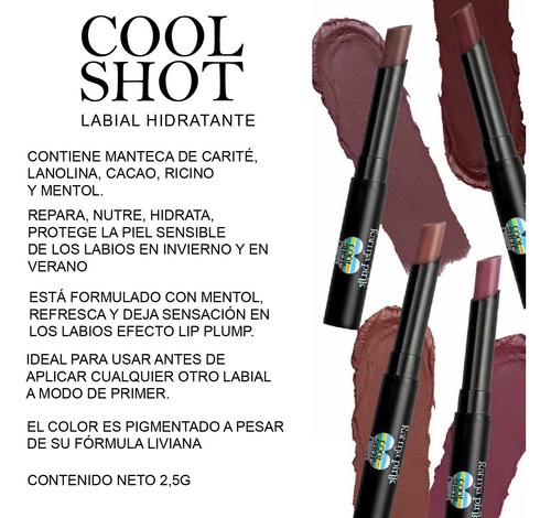 Imagen 2 de 10 de Bálsamo Reparador Filtro Solar Labial Cool Shot Karma Pink