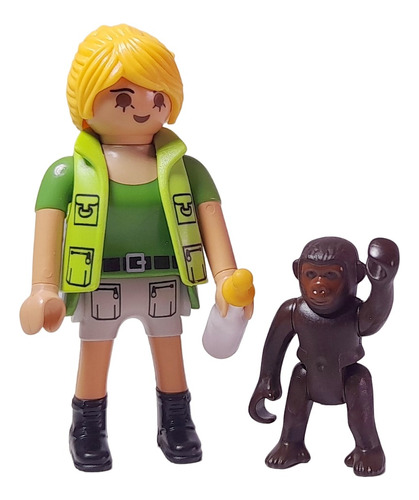 Playmobil Chica Zoo Con Gorila Bebe *3563 Tienda Playmomo
