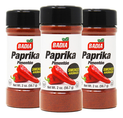 3 Frascos Paprika Ahumada Badia 56.7g Pimentón Ahumado