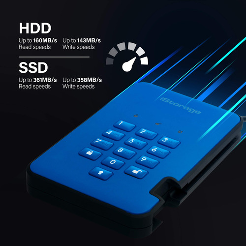 Istorage Diskashur2 Hdd 3tb Azul | Disco Duro Portátil