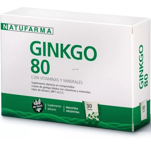 Natufarma Ginkgo Biloba 80 Circulacion Memoria 30 Comp