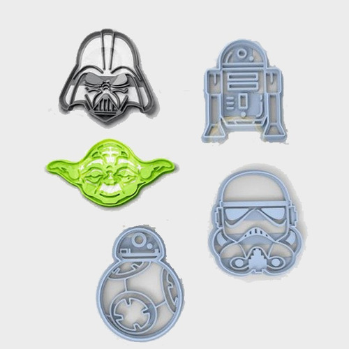 Imagen 1 de 4 de Set Combo Cortantes Galletitas Starwars Moldes X5 Star Wars