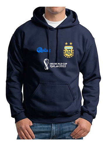 Buzo Hoodie Copa Mundial Qatar Argentina Afa Hombre