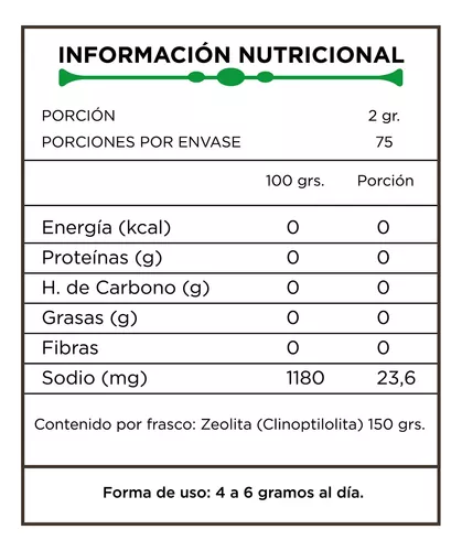 Zeolita Micronizada en Polvo 150 gramos