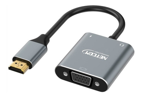 Convertidor Hdmi Macho A Vga Hembra Netcom Full Hd Audio Y V