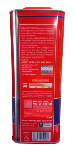 Aceite De Motor Wolver 10w40 Bidón 4 L Para 15.000km