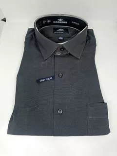 * Camisa Hombre Talla L 16-16 1/2, 34/35 Fitted Gris Oscuro