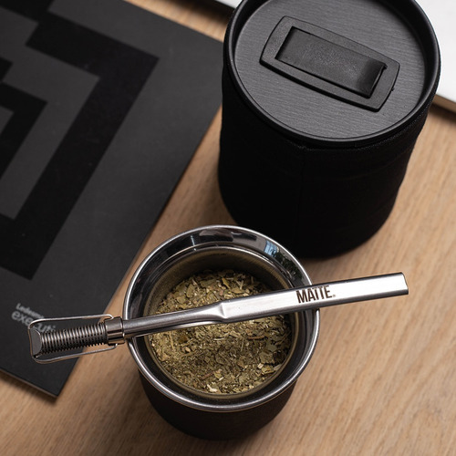 Imagen 10 de 10 de Mate Acero Inoxidable + Bombilla + Tambo Yerbero + Matera