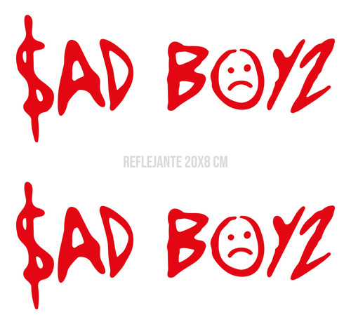 Calcomanias Stickers Sad Boyz De Vinil Reflejante, 2 Pzs