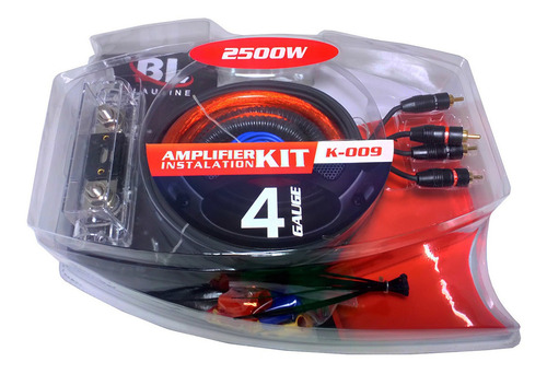 Kit De Cables 4 Gauges K-009 Blauline 2500w Potencia Auto