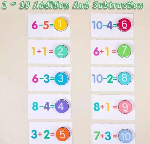 Juego Didáctico Niños Aprendizaje Matemático Restar Sumar