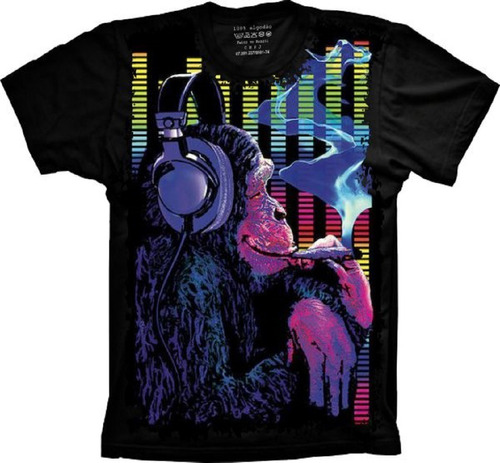 Camiseta Plus Size Legal - Macaco Dj - Psicodélica - Psy