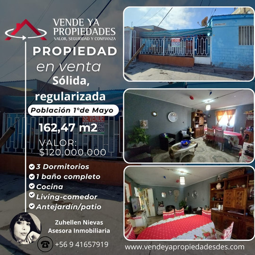 Se Vende Amplia Casa Regularizada En Población 1° De Mayo
