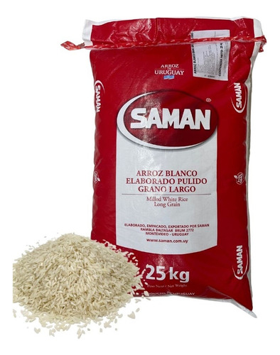 Arroz Blanco Pulido Marca Saman 25 Kg