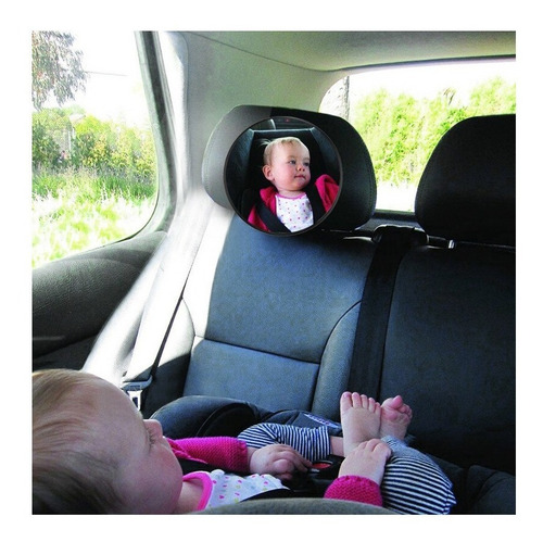 Espejo Trasero Grande Universal Para Auto Ideal Para Observar Al Bebé - Baby Innovation Color Negro