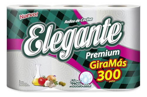 Rollo De Cocina Elegante Premium 100 Paños 5pack X 3u C/u