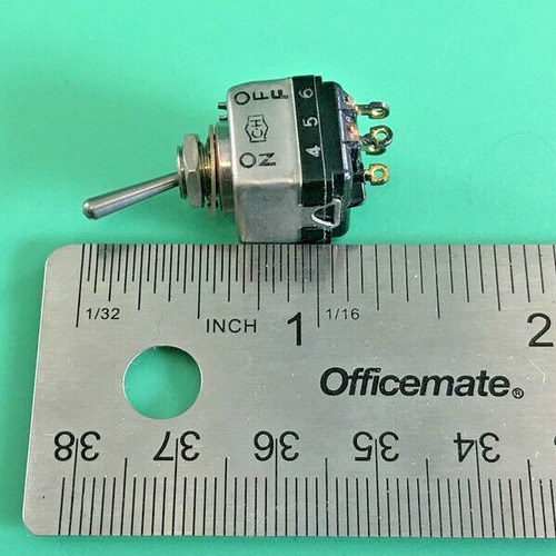Mil Spec Ms24656-221 Toggle Switch 4 Solder Tabs 2 Pole, Eeo