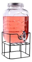Comprar Vitrolero De Vidrio Dispensador De Bebidas Tapa Base 8 L