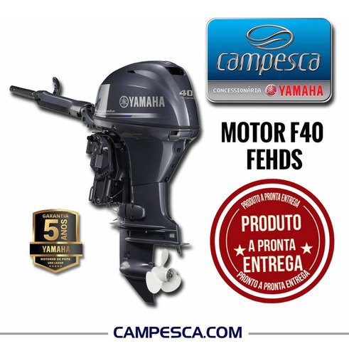 Imagem 1 de 4 de Motor Popa Yamaha F40 Fehds 4 Tempos 2021 0km Pronta Entrega