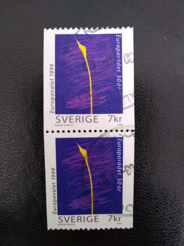 Imagen 1 de 3 de Estampillas Postales De Suecia 1999 50th European Council