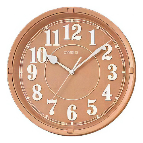 Iq-62 Reloj De Pared Casio En Diferentes Colores / Color De La Estructura Marrón Claro Color Del Fondo Blanco