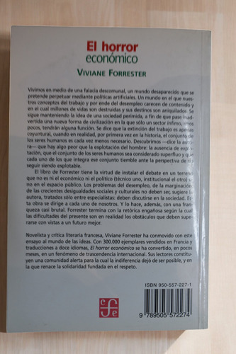 El Horror Económico Viviane Forrester C253 (Usado)