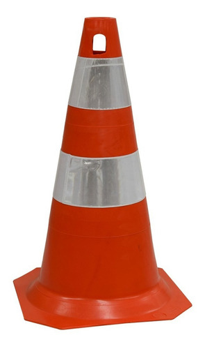 Cone Sinalização Segurança 50cm Laranja E Branco Plastcor