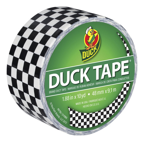 Cinta Adhesiva Duck Tape Cuadros Blanco Negro 48mm X 9 M