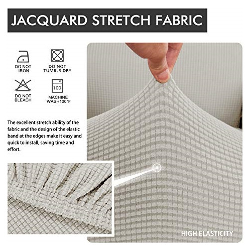 Funda Para Sofá Elásticas Reversibles Color Blanco Crema
