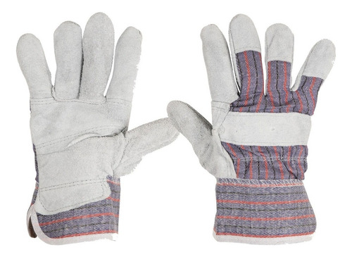 Guantes De Carnaza Con Dorso De Mezclilla