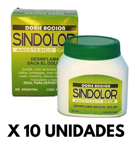 Sin Dolor Gel Anestesico Para Deportistas 185gr 10 Unidades