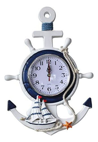 Veemoon Reloj De Ancla Reloj De Pared De Estilo Mediterráneo