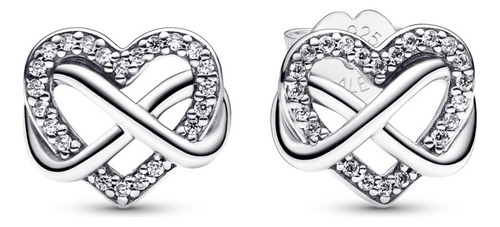 Conjunto Pandora Corazon Infinito Collar + Aretes Con Kit