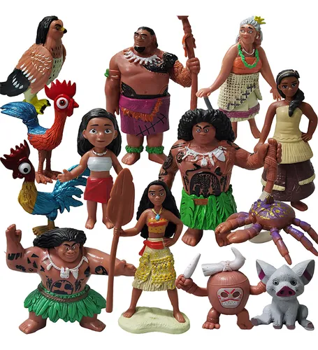 Set 10 Figuras Personajes Disney - Película Moana 2 - Maui
