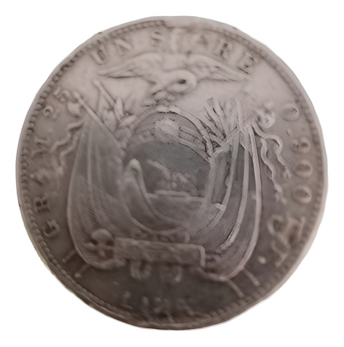 Ecuador 1890 Sucre Plata Un Sucre Moneda Colección (Usado)