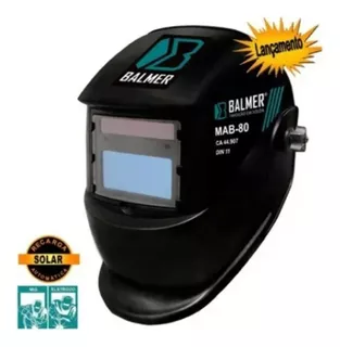 Máscara De Solda Automática Com Recarga Solar Mab-80 Balmer Cor Preto